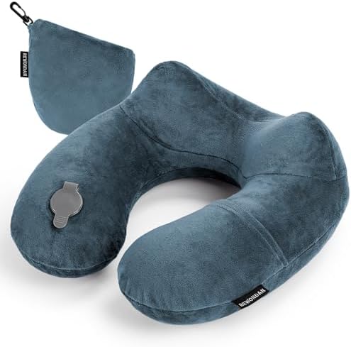 Rewondah Inflatable Travel Pillow - Neck Support Portable Washable