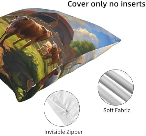 Ogniwo Cattle Farm Sanctuary Throw Pillow 12x12 Inch 1