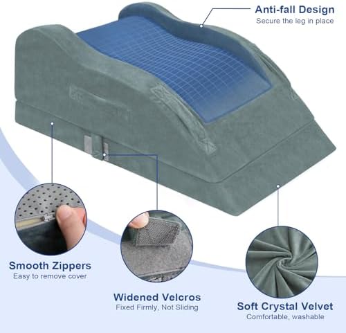 KingPavonini Adjustable Leg Elevation Pillow with Cooling Memory Foam