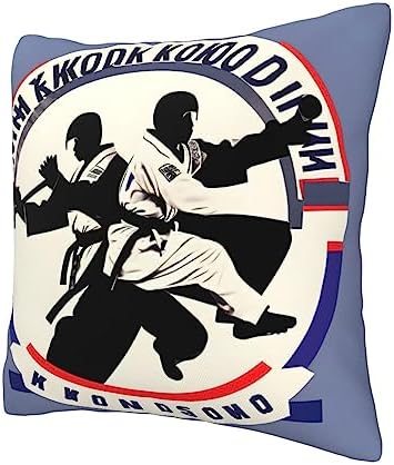 Ogniwo Taekwondo Throw Pillow 12x12 Inch Soft Square Cushion Cover