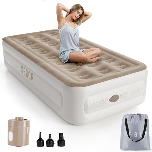 Sebor Air Mattress Twin with Rechargeable Pump 18