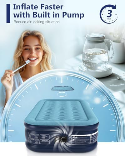 Lavisx Twin Air Mattress with Built in Pump 16 Raised Bed 1