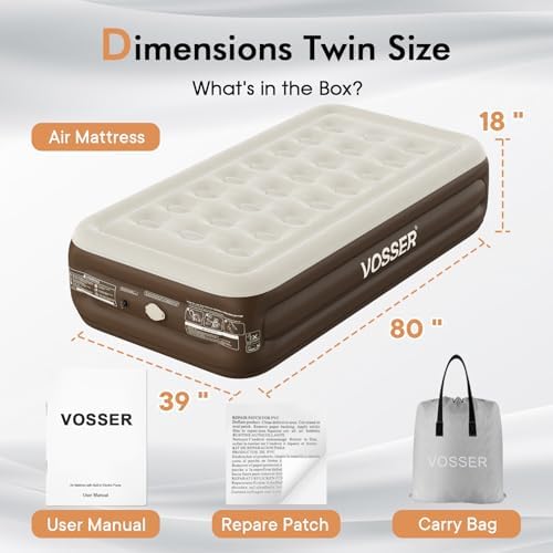 VOSSER Twin Air Mattress with Built-in Pump