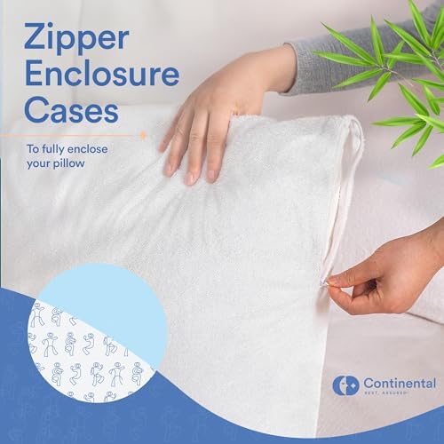 Continental Bedding Bamboo Viscose Pillow Protectors - 24x24 Inch Zippered Pack of 1