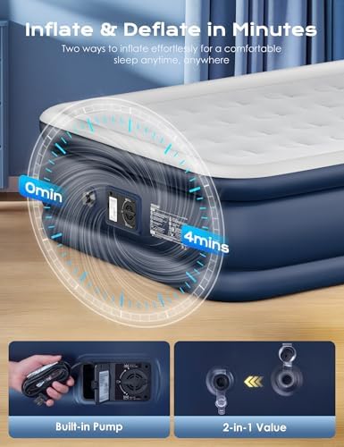 VISFAPAER 18 High Air Mattress with Built-in Pump 1