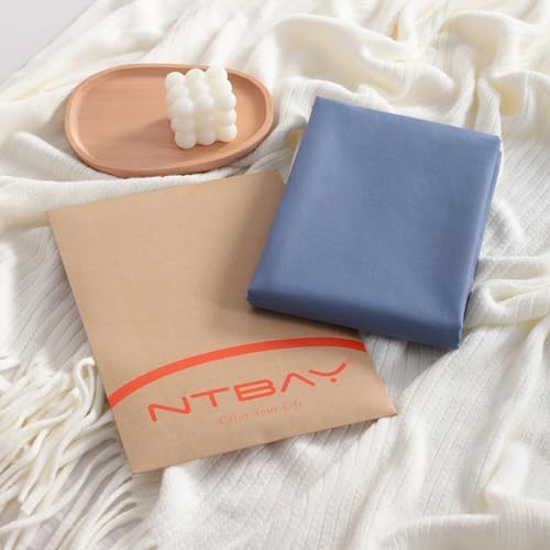 NTBAY Queen Cotton Pillowcases Set of 2 Denim Blue