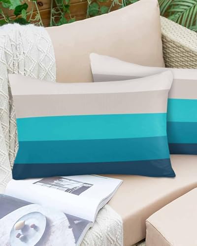 Waterproof Pillow Protector 2 Pack with Turquoise Gradient Design