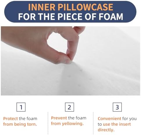 LOFE Adjustable Memory Foam Pillow Insert 12 Height Medium Firm White