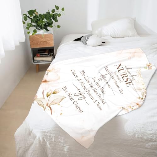 Nurse Retirement Blanket 50x60 Flannel Throw