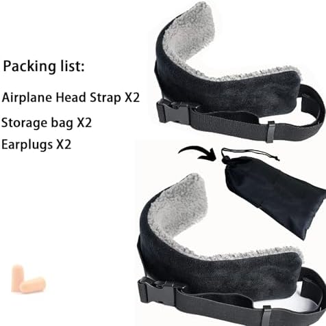 2PCS Travel Pillow with Head Strap for Airplanes and Cars