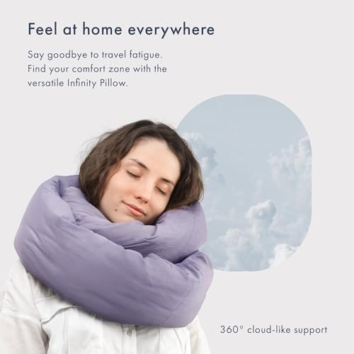 Huzi Infinity Pillow - Travel Neck Support Scarf Purple