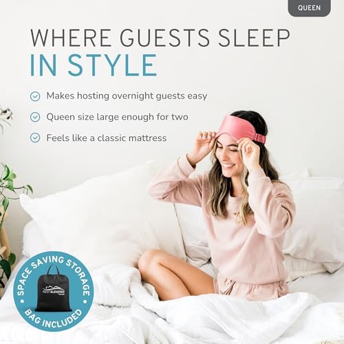RestElevated Luxury Pillow Top Queen Air Mattress Black Cream