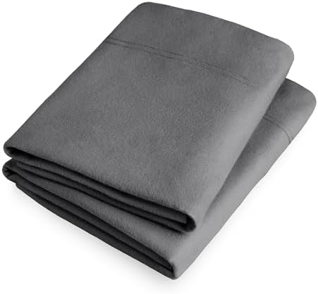 Bare Home Flannel Pillowcases Set of 2 - Grey