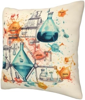 Ogniwo Chemistry Print Throw Pillow 12x12 Inch