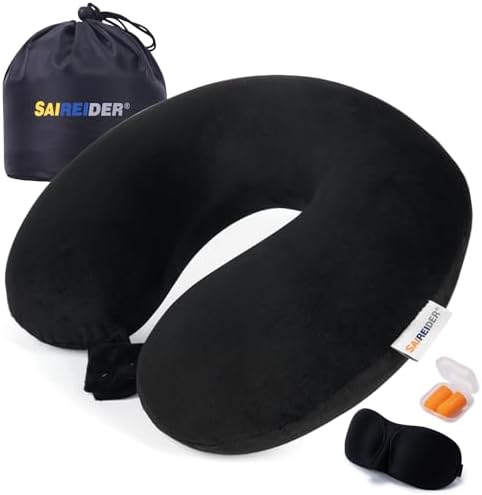 SAIREIDER Travel Neck Pillow with Head Support and Travel Set