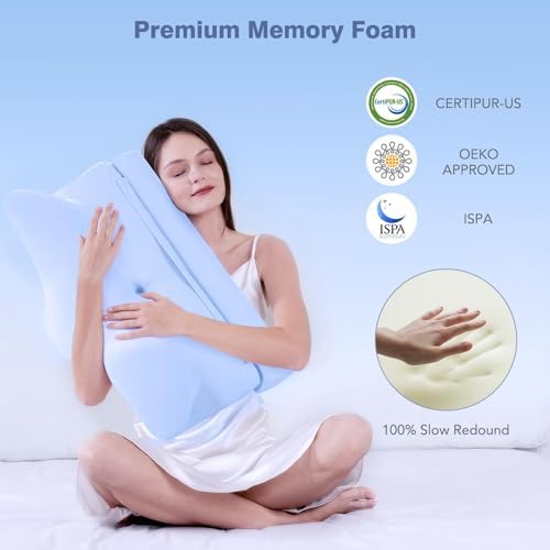 Ocuuziisu 2-in-1 Neck Cervical Pillow with Cooling Pillowcase
