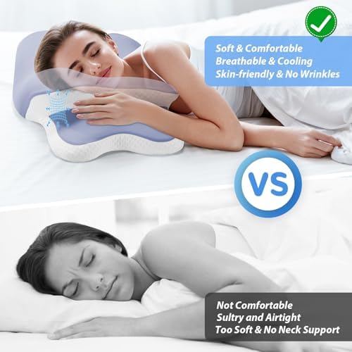 SHKJGS Neck Pain Relief Pillow Blue
