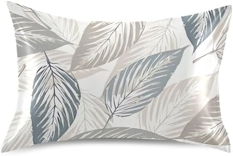 TSENQUE Abstract Leaves Sateen Pillow Cases for Hair and Cooling