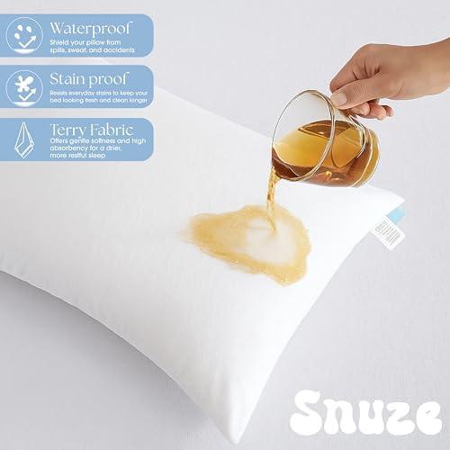 Snuze Terry Pillow Protector 2-Pack Waterproof Zip