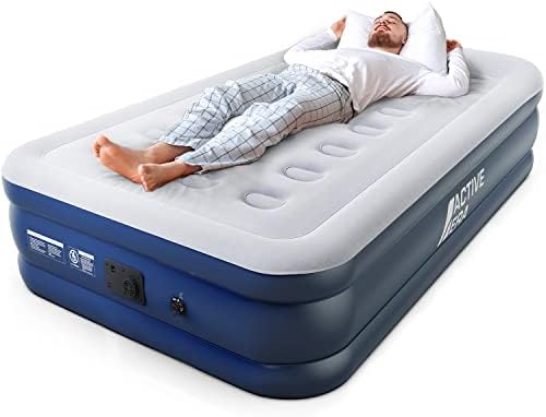 Active Era Tall 20 Twin Air Mattress with Built in Pump Raised Pillow
