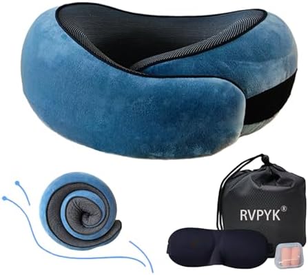 RVPYK Travel Neck Pillow Kit with 3D Eye Mask Earplugs