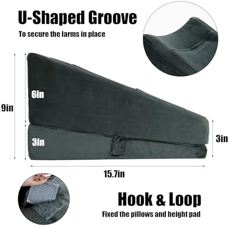 BALAPET Adjustable Arm Leg Pillow with Pockets - Grey