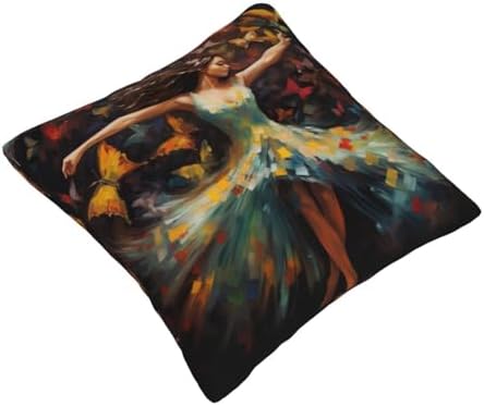 Ogniwo Girl Dance Butterfly Pillow Soft 12x12 Inch Cushion Cover