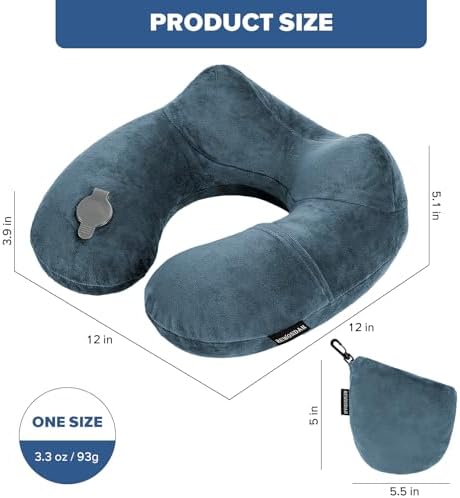 Rewondah Inflatable Travel Pillow - Neck Support Portable Washable