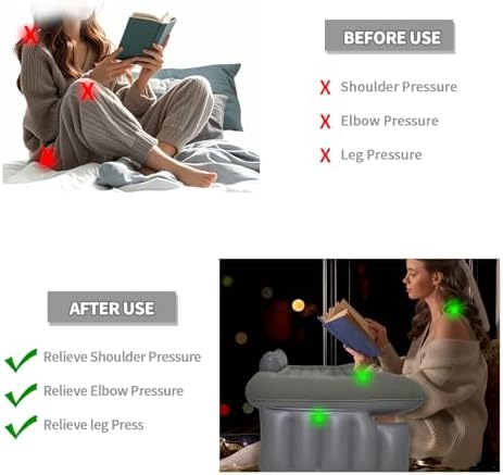 Nevife Inflatable Reading Pillow with Lap Desk