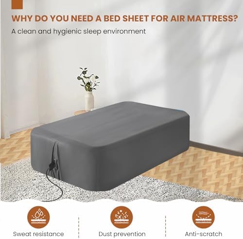 SULDUO Twin Air Mattress Sheet 18 Deep Gray
