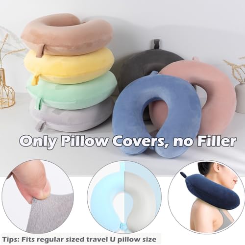 FEIYAUMI Travel Neck Pillow Cover Washable Zipper Closure Soft and Breathable