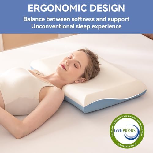 AMICLIBER Memory Foam Pillow for Sleeping