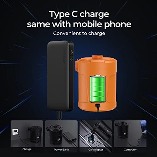 5200mAh Air Pump for Inflatables with LED Display and 4 Nozzles