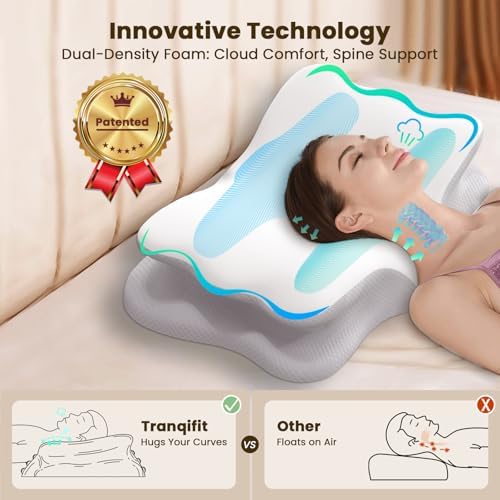 Tranqifit Cervical Pillow for Neck Pain Relief