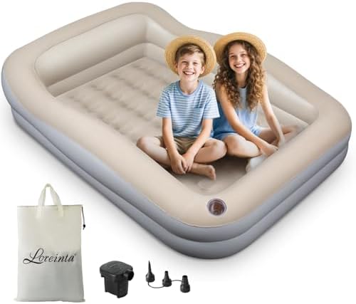 LOREINTA Inflatable Toddler Travel Bed with Safety Bumpers