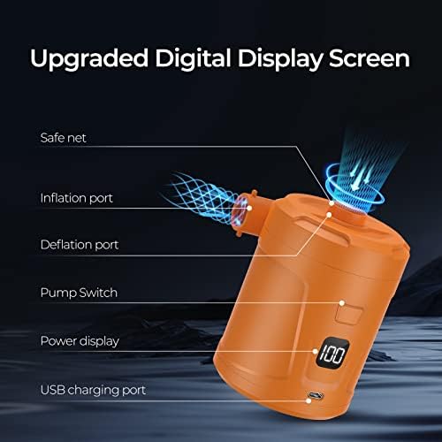 5200mAh Air Pump for Inflatables with LED Display and 4 Nozzles