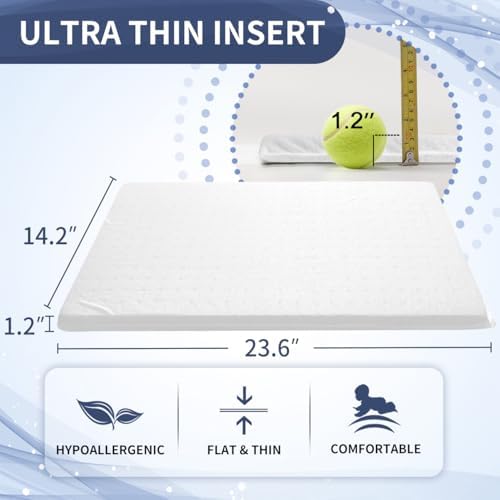 LOFE Adjustable Memory Foam Pillow Insert 12 Height Medium Firm White