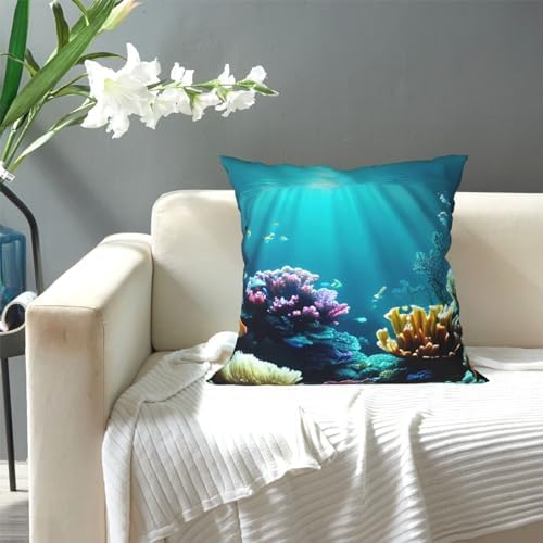 Ogniwo Underwater Scenery Throw Pillow 12x12 Inch