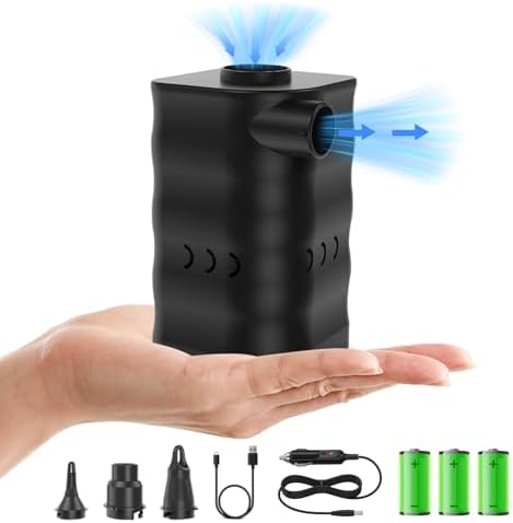 Woowind Cordless Air Mattress Pump with 6000mAh Rechargeable Battery