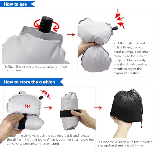 FLYSACOM Inflatable Lumbar Support Pillow for Travel
