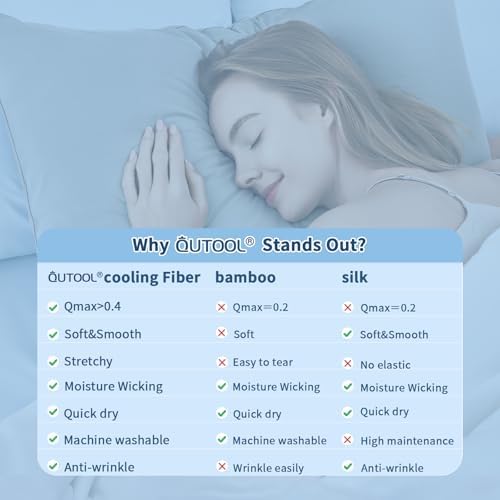 QUTOOL Cooling Pillow Cases Queen Size Set of 2