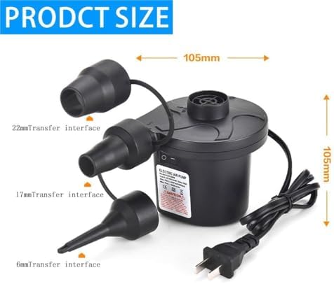 Binoa XZFJFRID Electric Air Mattress Pump with 3 Nozzles