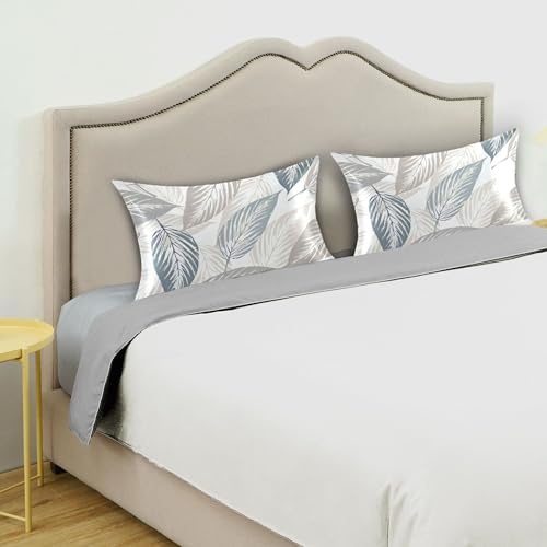 TSENQUE Abstract Leaves Sateen Pillow Cases for Hair and Cooling