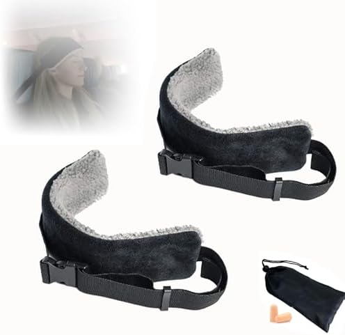 2PCS Travel Pillow with Head Strap for Airplanes and Cars