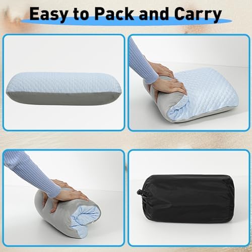 Crisonky Travel Pillow with Carry Bag and Cooling Fabric