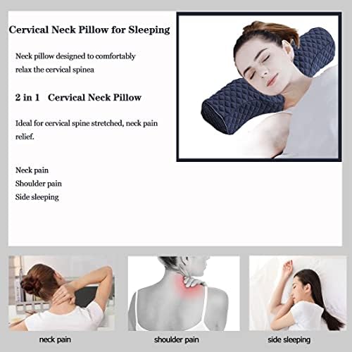 BEDAZE Blue Cervical Neck Pillow with Massage Function