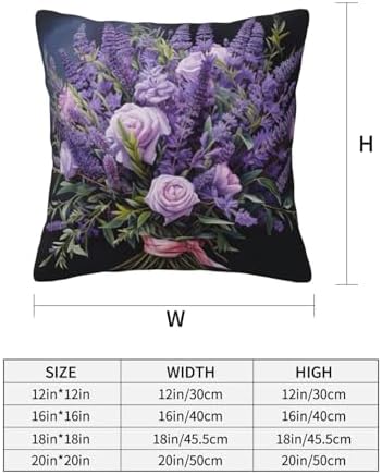 Ogniwo Lavender Bouquet Throw Pillow Soft 12x12 Inch Square Cushion Case