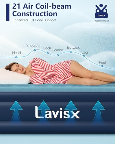 Lavisx Twin Air Mattress with Built in Pump 16 Raised Bed 1