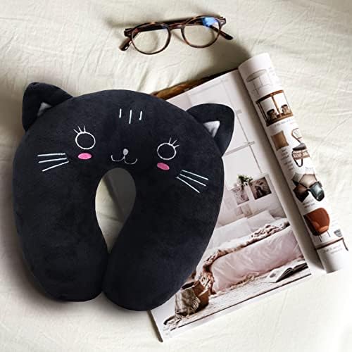 EKDJKK Travel Pillow for Kids Black Cat