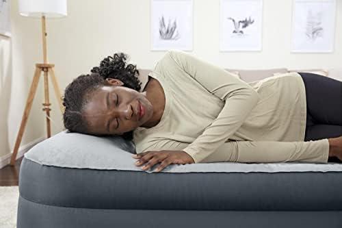 SleepLux Tough Guard Queen Air Mattress 22 with Pump and Snugable Top